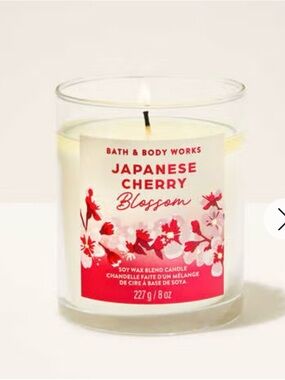 Bath & Body Works Japanese Cherry Blossom Candle - White and Pink